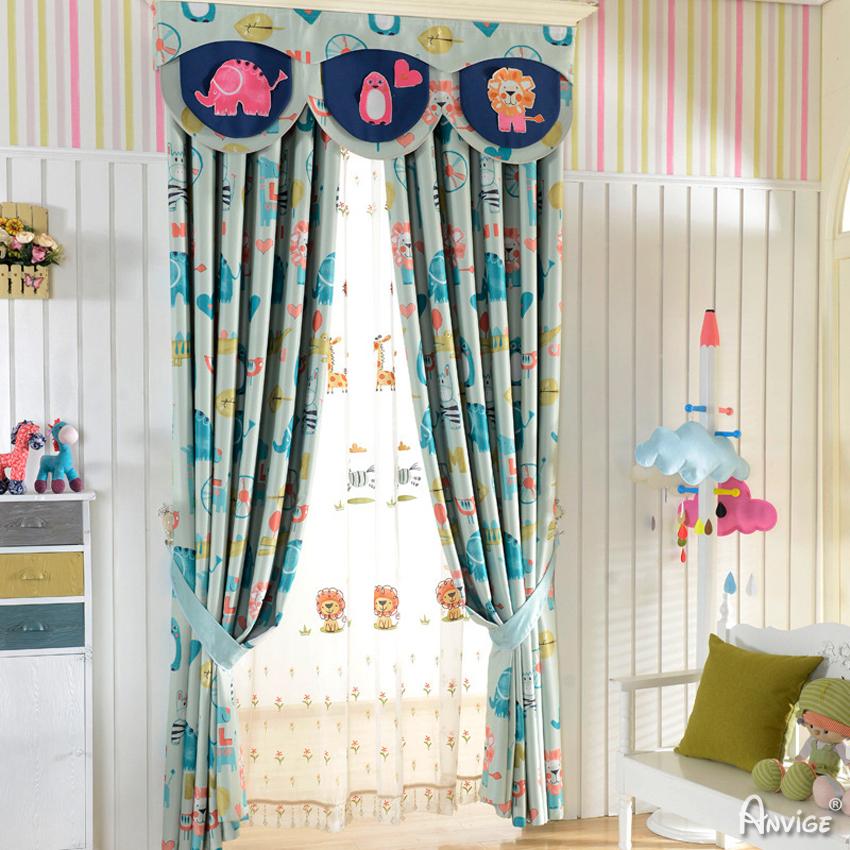 Luxury Curtain ANVIGE Cartoon Animal Printed Customized Curtains Luxury Valance,Blackout and Sheer Window Curtain With Grommet Top,52''Wx84''L,1 Panel roman shades roman blinds curtains window treatment window shade window blind customized roman shades curtain drapes curtains for living room