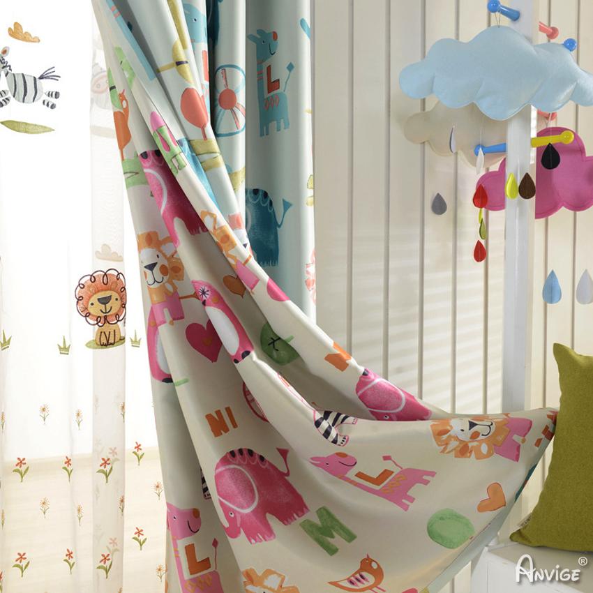 Luxury Curtain ANVIGE Cartoon Animal Printed Customized Curtains Luxury Valance,Blackout and Sheer Window Curtain With Grommet Top,52''Wx84''L,1 Panel roman shades roman blinds curtains window treatment window shade window blind customized roman shades curtain drapes curtains for living room