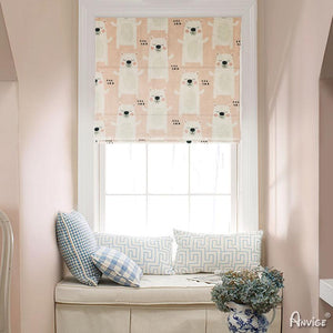 Roman Shade ANVIGE Cartoon Bear Printed Customized Roman Shades ,Easy Install Washable Curtains ,Customized Window Curtain Drape, 24"W X 64"H roman shades roman blinds curtains window treatment window shade window blind customized roman shades curtain drapes curtains for living room