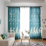 Cartoon Curtain ANVIGE Cartoon Blue Pony Printed,Grommet Window Curtain Blackout Curtains For Living Room,52''Wx63''L,1 Panel roman shades roman blinds curtains window treatment window shade window blind customized roman shades curtain drapes curtains for living room