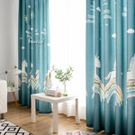 Cartoon Curtain ANVIGE Cartoon Blue Pony Printed,Grommet Window Curtain Blackout Curtains For Living Room,52''Wx63''L,1 Panel roman shades roman blinds curtains window treatment window shade window blind customized roman shades curtain drapes curtains for living room