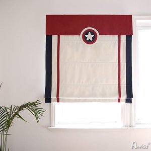 Roman Shade ANVIGE Cartoon Captain America Children Room Printed Customized Fan Roman Shades ,Easy Install Washable Curtains ,Customized Window Curtain Drape, 24"W X 64"H roman shades roman blinds curtains window treatment window shade window blind customized roman shades curtain drapes curtains for living room