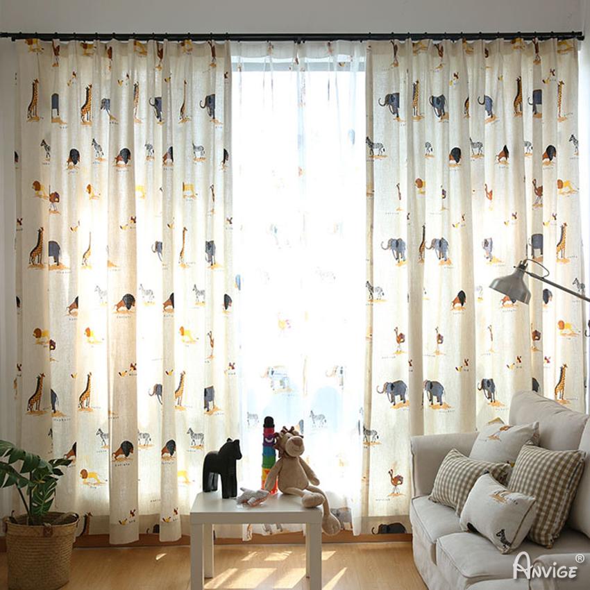 Cartoon Curtain ANVIGE Cartoon Children Animals Printed,Grommet Window Curtain Blackout Curtains For Living Room,52''Wx63''L,1 Panel roman shades roman blinds curtains window treatment window shade window blind customized roman shades curtain drapes curtains for living room