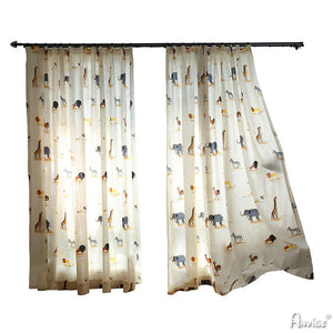 Cartoon Curtain ANVIGE Cartoon Children Animals Printed,Grommet Window Curtain Blackout Curtains For Living Room,52''Wx63''L,1 Panel roman shades roman blinds curtains window treatment window shade window blind customized roman shades curtain drapes curtains for living room