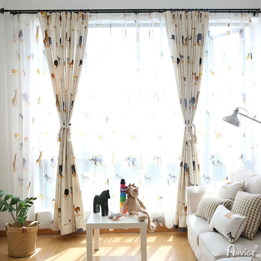 Cartoon Curtain ANVIGE Cartoon Children Animals Printed,Grommet Window Curtain Blackout Curtains For Living Room,52''Wx63''L,1 Panel roman shades roman blinds curtains window treatment window shade window blind customized roman shades curtain drapes curtains for living room