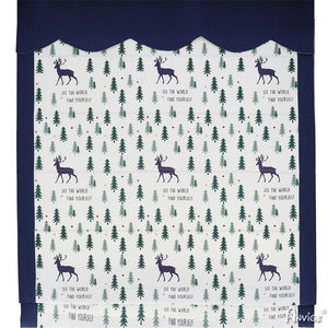 Roman Shade ANVIGE Cartoon Forest Deers With Navy Blue Valance Customized Roman Shades ,Easy Install Washable Curtains ,Customized Window Curtain Drape, 24"W X 64"H roman shades roman blinds curtains window treatment window shade window blind customized roman shades curtain drapes curtains for living room