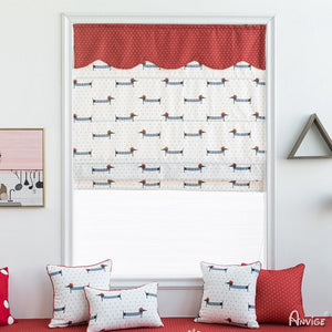 Roman Shade ANVIGE Cartoon Little Dogs Customized Printed Roman Shades ,Easy Install Washable Curtains ,Customized Window Curtain Drape, 24"W X 64"H roman shades roman blinds curtains window treatment window shade window blind customized roman shades curtain drapes curtains for living room