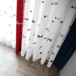 Cartoon Curtain ANVIGE Cartoon Little Fish Embroidered,Grommet Window Curtain Blackout Curtains For Living Room,52''Wx63''L,1 Panel roman shades roman blinds curtains window treatment window shade window blind customized roman shades curtain drapes curtains for living room