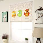 Roman Shade ANVIGE Cartoon Owls Printed With Valance Customized Roman Shades ,Easy Install Washable Curtains ,Customized Window Curtain Drape, 24"W X 64"H roman shades roman blinds curtains window treatment window shade window blind customized roman shades curtain drapes curtains for living room