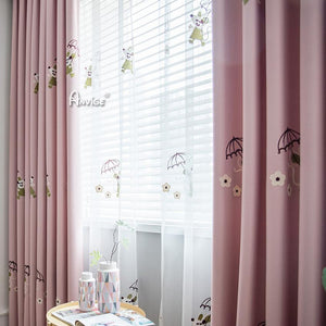 Cartoon Curtain ANVIGE Cartoon Pink  Little Mouse Embroidered,Grommet Window Curtain Blackout Curtains For Living Room,52''Wx63''L,1 Panel roman shades roman blinds curtains window treatment window shade window blind customized roman shades curtain drapes curtains for living room