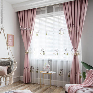 Cartoon Curtain ANVIGE Cartoon Pink  Little Mouse Embroidered,Grommet Window Curtain Blackout Curtains For Living Room,52''Wx63''L,1 Panel roman shades roman blinds curtains window treatment window shade window blind customized roman shades curtain drapes curtains for living room