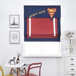 Roman Shade ANVIGE Cartoon Super Boy Printed Customized Fan Roman Shades ,Easy Install Washable Curtains ,Customized Window Curtain Drape, 24"W X 64"H roman shades roman blinds curtains window treatment window shade window blind customized roman shades curtain drapes curtains for living room