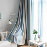 Modern Curtain ANVIGE Cotton Linen Gradient Blue Printed,Grommet Window Curtain Blackout Curtains For Living Room,52''Wx63''L,1 Panel roman shades roman blinds curtains window treatment window shade window blind customized roman shades curtain drapes curtains for living room