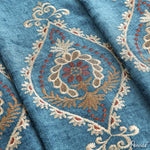 Luxury Curtain ANVIGE European Blue Embroidered Curtains Fashion Valance,Blackout and Sheer Window Curtain With Grommet Top,52''Wx84''L,1 Panel roman shades roman blinds curtains window treatment window shade window blind customized roman shades curtain drapes curtains for living room