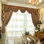 Luxury Curtain ANVIGE European Curtain Italy Cloth Embroidered Customized Valance,Blackout and Sheer Window Curtain With Grommet Top,52''Wx84''L,1 Panel roman shades roman blinds curtains window treatment window shade window blind customized roman shades curtain drapes curtains for living room