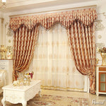 Luxury Curtain ANVIGE European Jacquard Curtains Luxury Valance,Blackout and Sheer Window Curtain With Grommet Top,52''Wx84''L,1 Panel roman shades roman blinds curtains window treatment window shade window blind customized roman shades curtain drapes curtains for living room