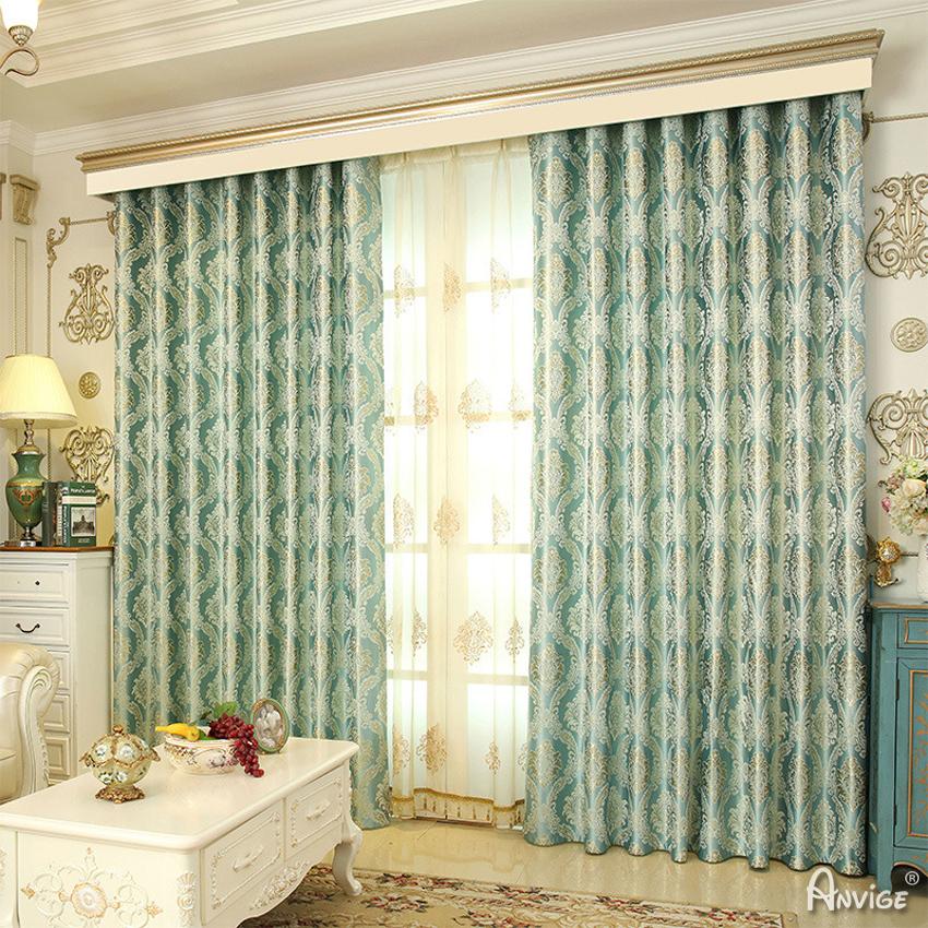 Luxury Curtain ANVIGE European Jacquard Customized Curtains Luxury Valance,Blackout and Sheer Window Curtain With Grommet Top,52''Wx84''L,1 Panel roman shades roman blinds curtains window treatment window shade window blind customized roman shades curtain drapes curtains for living room