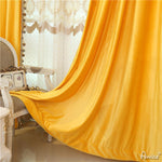 Luxury Curtain ANVIGE European Soft Feeling Yellow Curtains High Quality Valance,Blackout and Sheer Window Curtain With Grommet Top,52''Wx84''L,1 Panel roman shades roman blinds curtains window treatment window shade window blind customized roman shades curtain drapes curtains for living room