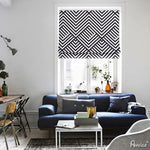 Anvige Home Textile Roman Shade Anvige Flat Roman Shades,Hardware For Installation Included,Window Treatment,Custom Roman Blinds,Abstract Geometric Style