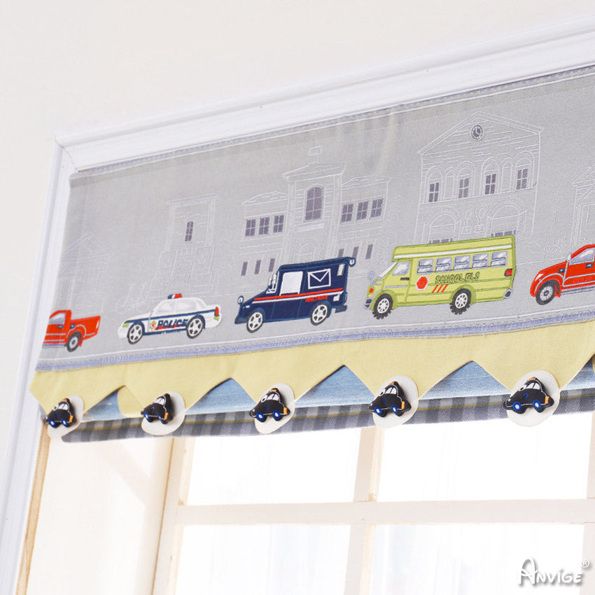 Anvige Home Textile Roman Shade Anvige Flat Roman Shades,Hardware For Installation Included,Window Treatment,Custom Roman Blinds,Cartoon Cars