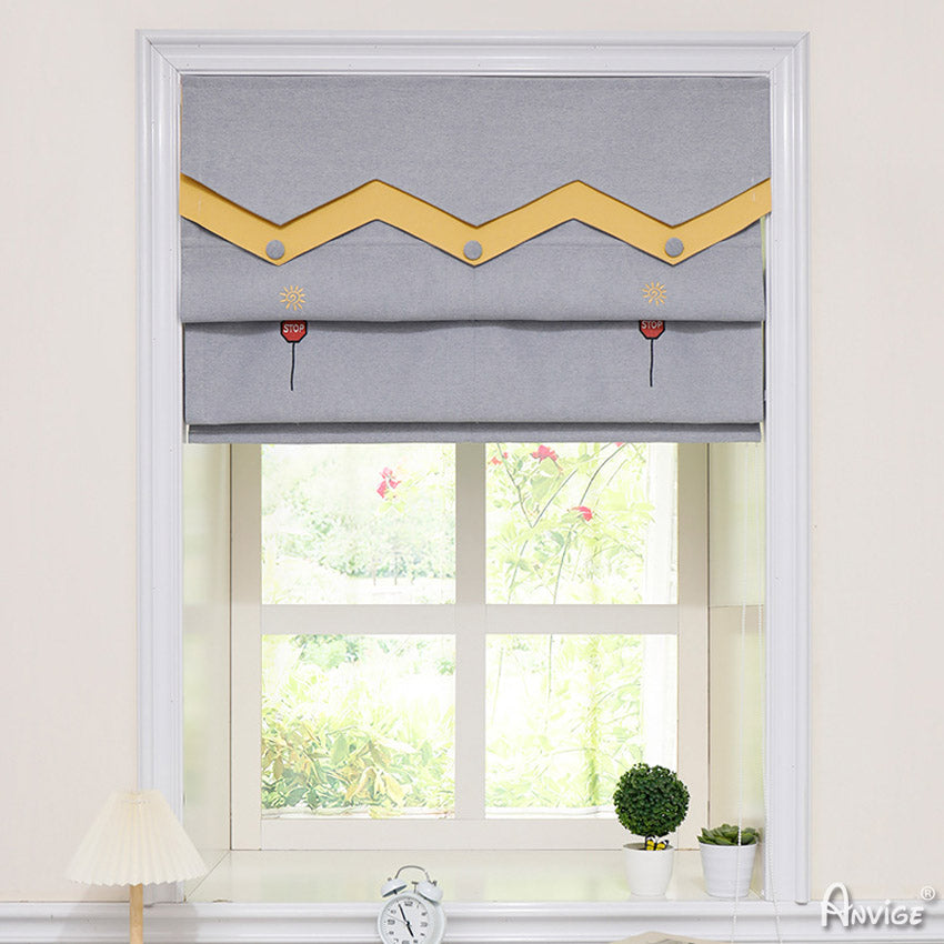 Anvige Home Textile Roman Shade Anvige Flat Roman Shades,Hardware For Installation Included,Window Treatment,Custom Roman Blinds,Cartoon Excavator