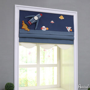 Anvige Home Textile Roman Shade Anvige Flat Roman Shades,Hardware For Installation Included,Window Treatment,Custom Roman Blinds,Cartoon Rockets