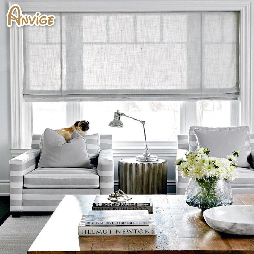 Roman Shade Anvige Flat Roman Shades,Hardware For Installation Included,Window Treatment,Custom Roman Blinds,Cotton Linen Sheer Blinds roman shades roman blinds curtains window treatment window shade window blind customized roman shades curtain drapes curtains for living room