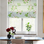 Anvige Home Textile Roman Shade Anvige Flat Roman Shades,Hardware For Installation Included,Window Treatment,Custom Roman Blinds,Green Flowers With Green Heading