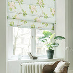 Anvige Home Textile Roman Shade Anvige Flat Roman Shades,Hardware For Installation Included,Window Treatment,Custom Roman Blinds,Green Flowers With Green Heading