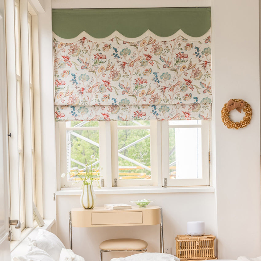 Anvige Home Textile Roman Shade Anvige Flat Roman Shades,Hardware For Installation Included,Window Treatment,Custom Roman Blinds,Pastoral Flowers