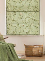 Roman Shade Anvige Flat Roman Shades,Hardware For Installation Included,Window Treatment,Custom Roman Blinds,Printed Grean Leaves and Flowers roman shades roman blinds curtains window treatment window shade window blind customized roman shades curtain drapes curtains for living room