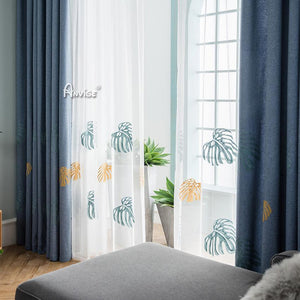 Pastoral Curtain ANVIGE Garden Banana Tree Leaves Printed,Grommet Window Curtain Blackout Curtains For Living Room,52''Wx63''L,1 Panel roman shades roman blinds curtains window treatment window shade window blind customized roman shades curtain drapes curtains for living room