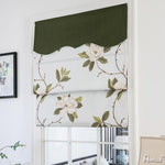 Roman Shade ANVIGE Garden Beautiful Flowers Green Valance Printed Roman Shades ,Easy Install Washable Curtains ,Customized Window Curtain Drape, 24"W X 64"H roman shades roman blinds curtains window treatment window shade window blind customized roman shades curtain drapes curtains for living room