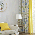 Pastoral Curtain ANVIGE Garden Cotton Linen Blue Flowers Butterflies Printed Curtains,Grommet Window Curtain Blackout Curtains For Living Room,52''Wx63''L,1 Panel roman shades roman blinds curtains window treatment window shade window blind customized roman shades curtain drapes curtains for living room