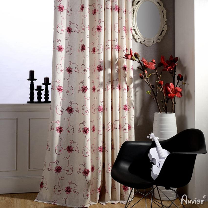 Pastoral Curtain ANVIGE Garden Cotton Linen Foral Printed,Grommet Window Curtain Blackout Curtains For Living Room,52''Wx63''L,1 Panel roman shades roman blinds curtains window treatment window shade window blind customized roman shades curtain drapes curtains for living room