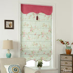 Roman Shade ANVIGE Garden Flowers With Valance Customized Roman Shades ,Easy Install Washable Curtains ,Customized Window Curtain Drape, 24"W X 64"H roman shades roman blinds curtains window treatment window shade window blind customized roman shades curtain drapes curtains for living room