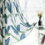 Pastoral Curtain ANVIGE Garden Green Banana Leaves Printed Curtains,Grommet Window Curtain Blackout Curtains For Living Room,52''Wx63''L,1 Panel roman shades roman blinds curtains window treatment window shade window blind customized roman shades curtain drapes curtains for living room