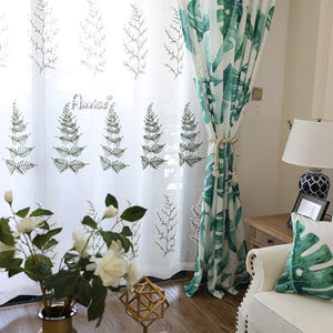 Pastoral Curtain ANVIGE Garden Green Banana Leaves Printed,Grommet Window Curtain Blackout Curtains For Living Room,52''Wx63''L,1 Panel roman shades roman blinds curtains window treatment window shade window blind customized roman shades curtain drapes curtains for living room