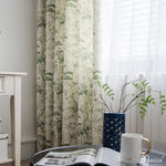 Pastoral Curtain ANVIGE Garden Green Small Leaves Printed,Grommet Window Curtain Blackout Curtains For Living Room,52''Wx63''L,1 Panel roman shades roman blinds curtains window treatment window shade window blind customized roman shades curtain drapes curtains for living room