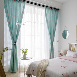 Pastoral Curtain ANVIGE Garden High Quality Cotton Linen Flamingo Printed,Grommet Window Curtain Blackout Curtains For Living Room,52''Wx63''L,1 Panel roman shades roman blinds curtains window treatment window shade window blind customized roman shades curtain drapes curtains for living room