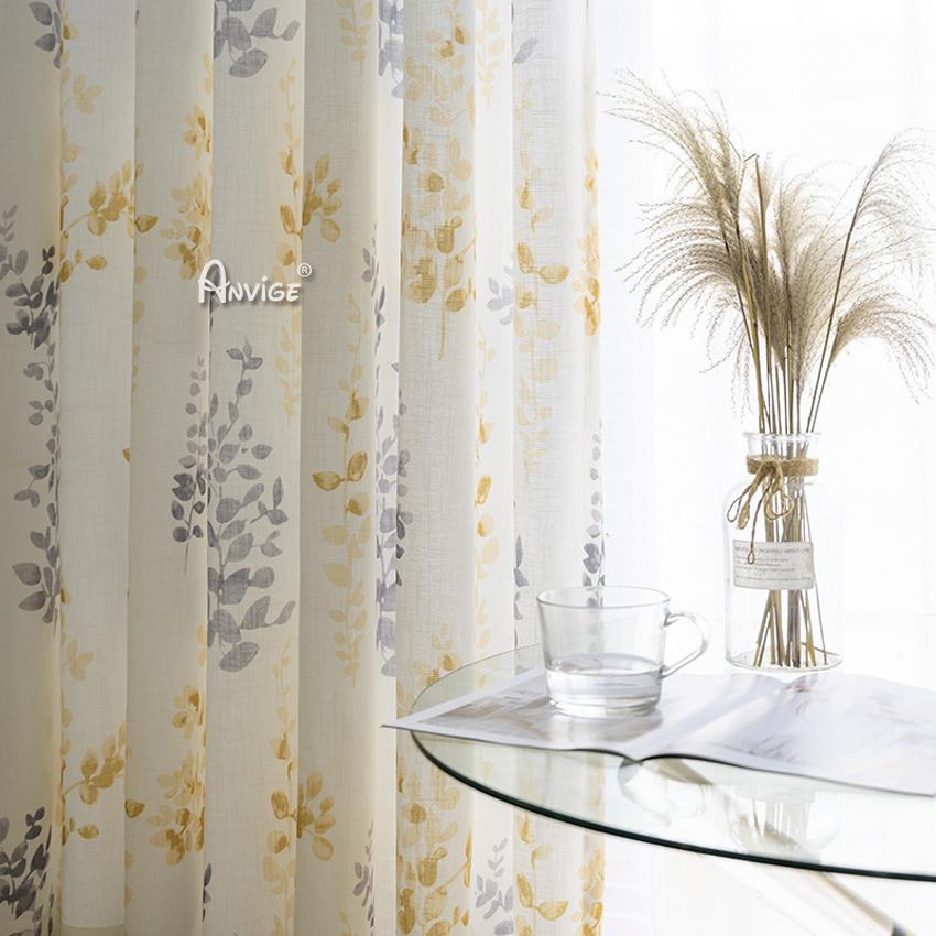 Pastoral Curtain ANVIGE Garden High Quality Cotton Linen Printed,Grommet Window Curtain Blackout Curtains For Living Room,52''Wx63''L,1 Panel roman shades roman blinds curtains window treatment window shade window blind customized roman shades curtain drapes curtains for living room