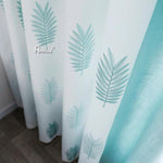 Pastoral Curtain ANVIGE Garden Light Blue Cotton Linen Embroidered,Grommet Window Curtain Blackout Curtains For Living Room,52''Wx63''L,1 Panel roman shades roman blinds curtains window treatment window shade window blind customized roman shades curtain drapes curtains for living room