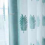 Pastoral Curtain ANVIGE Garden Light Blue Cotton Linen Embroidered,Grommet Window Curtain Blackout Curtains For Living Room,52''Wx63''L,1 Panel roman shades roman blinds curtains window treatment window shade window blind customized roman shades curtain drapes curtains for living room