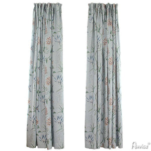 Pastoral Curtain ANVIGE Garden Light Blue Flowers Jacquard,Grommet Window Curtain Blackout Curtains For Living Room,52''Wx63''L,1 Panel roman shades roman blinds curtains window treatment window shade window blind customized roman shades curtain drapes curtains for living room