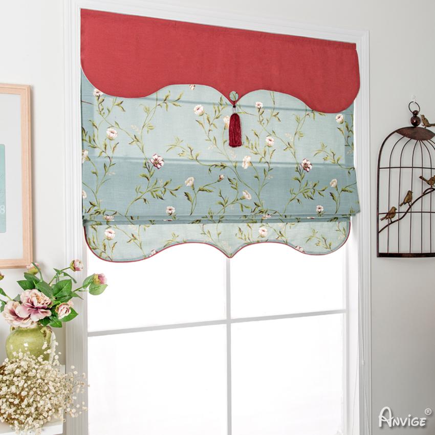 Roman Shade ANVIGE Garden Little Daisy Printed Roman Shades ,Easy Install Washable Curtains ,Customized Window Curtain Drape, 24"W X 64"H roman shades roman blinds curtains window treatment window shade window blind customized roman shades curtain drapes curtains for living room