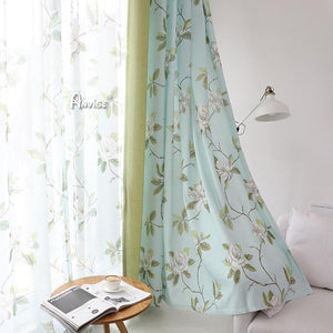 Pastoral Curtain ANVIGE Garden Natural Fabric Flowers Printed,Grommet Window Curtain Blackout Curtains For Living Room,52''Wx63''L,1 Panel roman shades roman blinds curtains window treatment window shade window blind customized roman shades curtain drapes curtains for living room