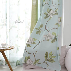 Pastoral Curtain ANVIGE Garden Natural Fabric Flowers Printed,Grommet Window Curtain Blackout Curtains For Living Room,52''Wx63''L,1 Panel roman shades roman blinds curtains window treatment window shade window blind customized roman shades curtain drapes curtains for living room