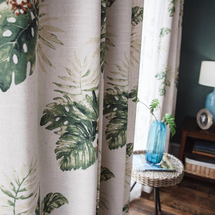 Pastoral Curtain ANVIGE Garden Natural Plants Printed,Grommet Window Curtain Blackout Curtains For Living Room,52''Wx63''L,1 Panel roman shades roman blinds curtains window treatment window shade window blind customized roman shades curtain drapes curtains for living room