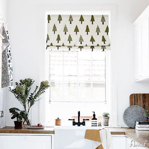 Roman Shade ANVIGE Garden Small Tree Pattern Printed Customized Roman Shades ,Easy Install Washable Curtains ,Customized Window Curtain Drape, 24"W X 64"H roman shades roman blinds curtains window treatment window shade window blind customized roman shades curtain drapes curtains for living room