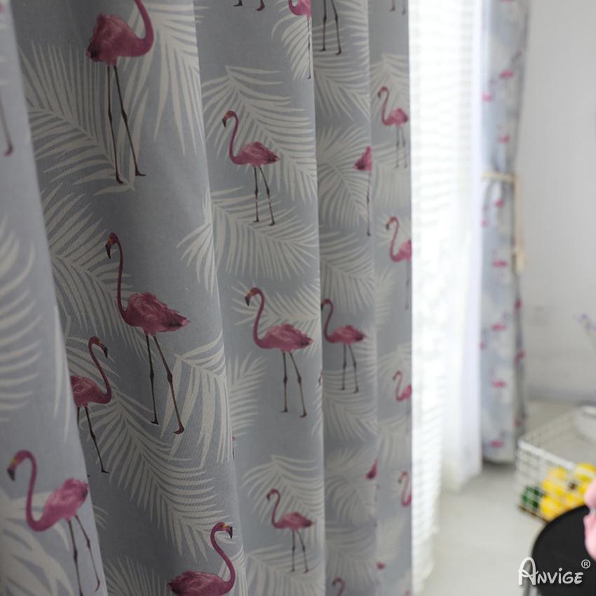 Cartoon Curtain ANVIGE High Quality Cartoon Flamingo Printed,Grommet Window Curtain Blackout Curtains For Living Room,52''Wx63''L,1 Panel roman shades roman blinds curtains window treatment window shade window blind customized roman shades curtain drapes curtains for living room